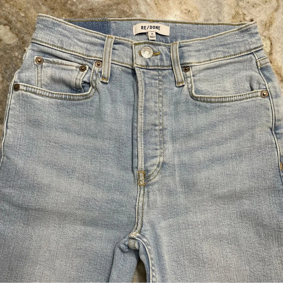 RE/DONE 70S STOVE PIPE Jeans in RIVER FADE size 25 - Picture 2 of 16